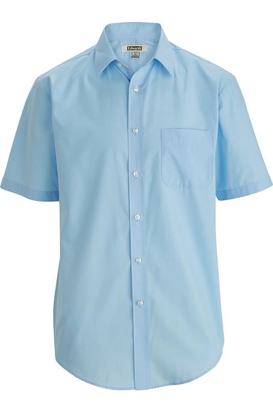 Mens Essential Broadcloth Shirt Short Sleeve