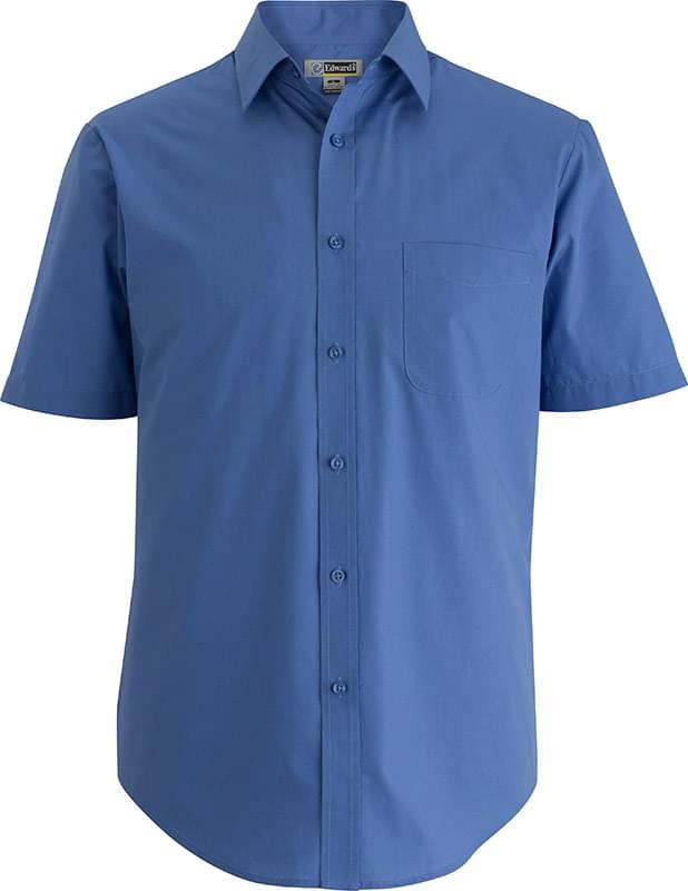 Mens Essential Broadcloth Shirt Short Sleeve