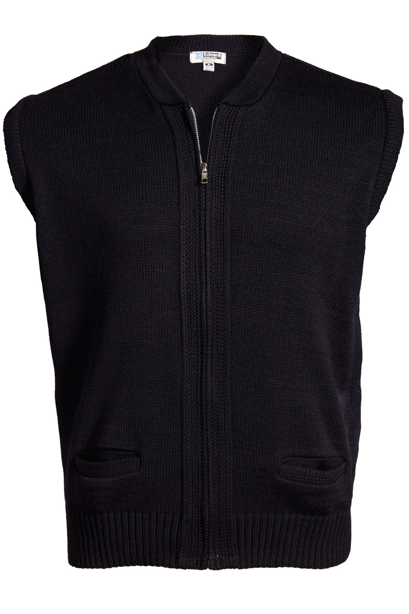 Full-Zip Acrylic Sweater Vest
