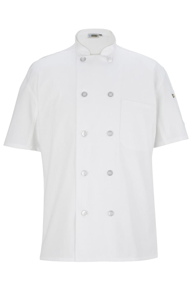 10 BUTTON SHORT SLEEVE CHEF COAT WITH MESH
