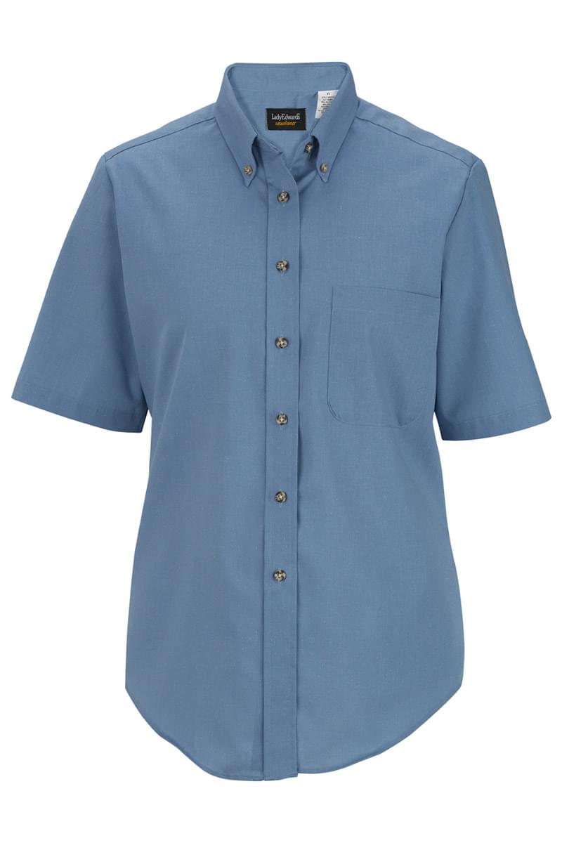 LADIES' EASY CARE SHORT SLEEVE POPLIN SHIRT
