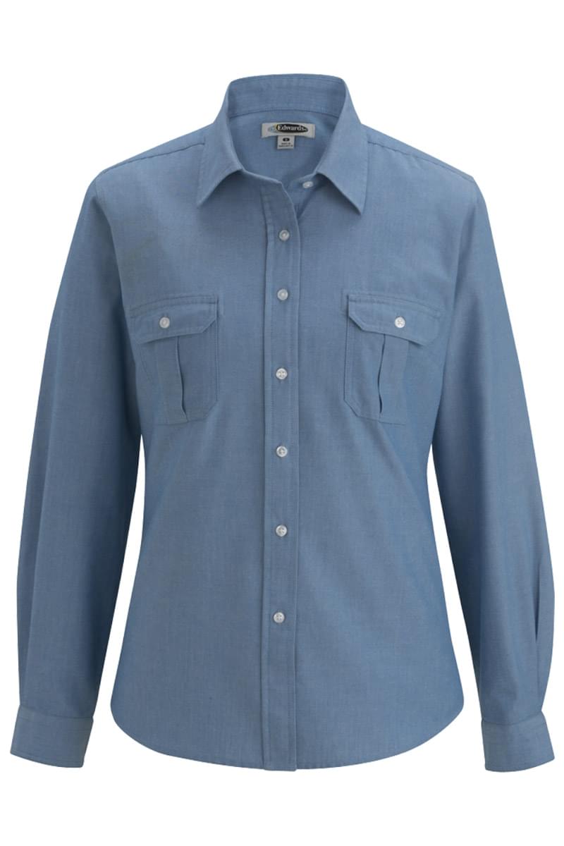 LADIES' CHAMBRAY ROLL UP SLEEVE SHIRT
