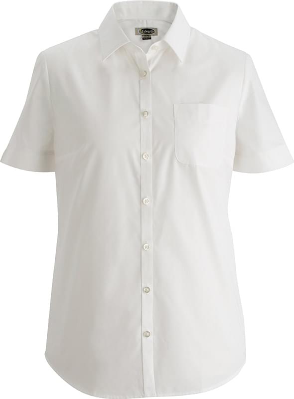 Ladies Essential Broadcloth Shirt Short Sleeve