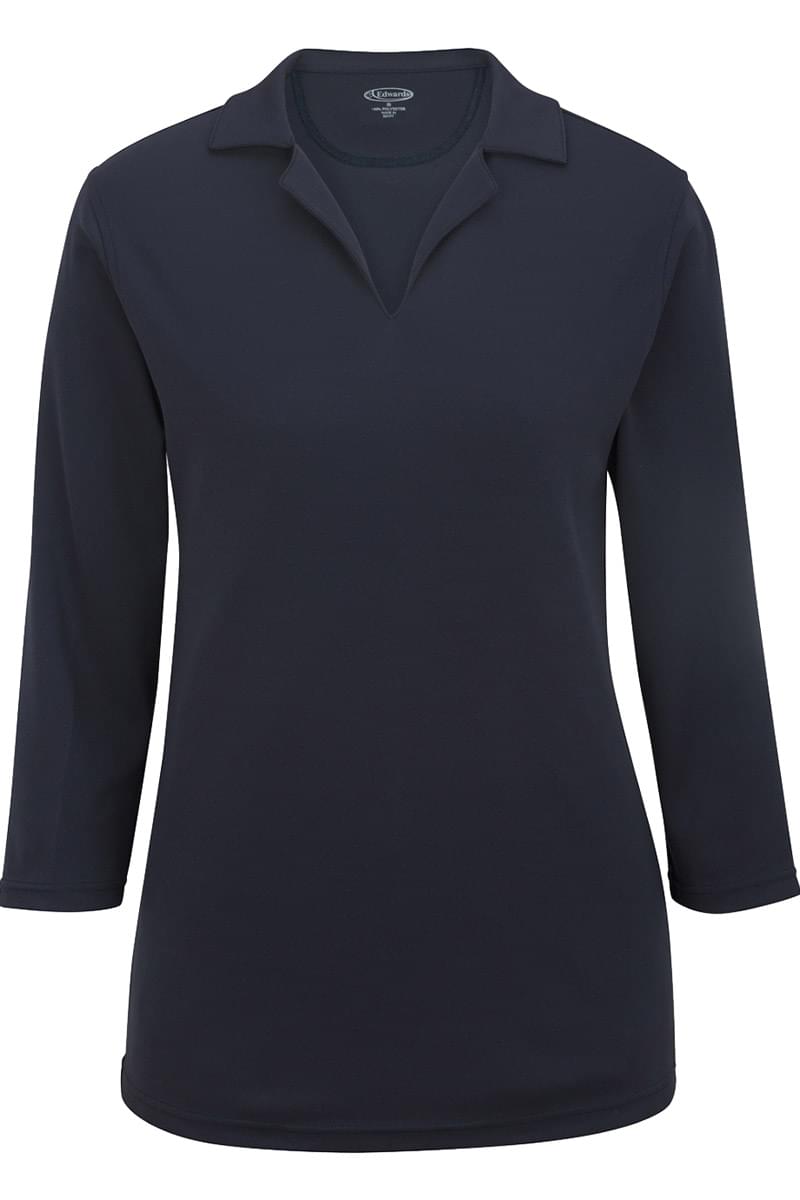 LADIES' PERFORMANCE FLAT-KNIT 3/4 SLEEVE POLO