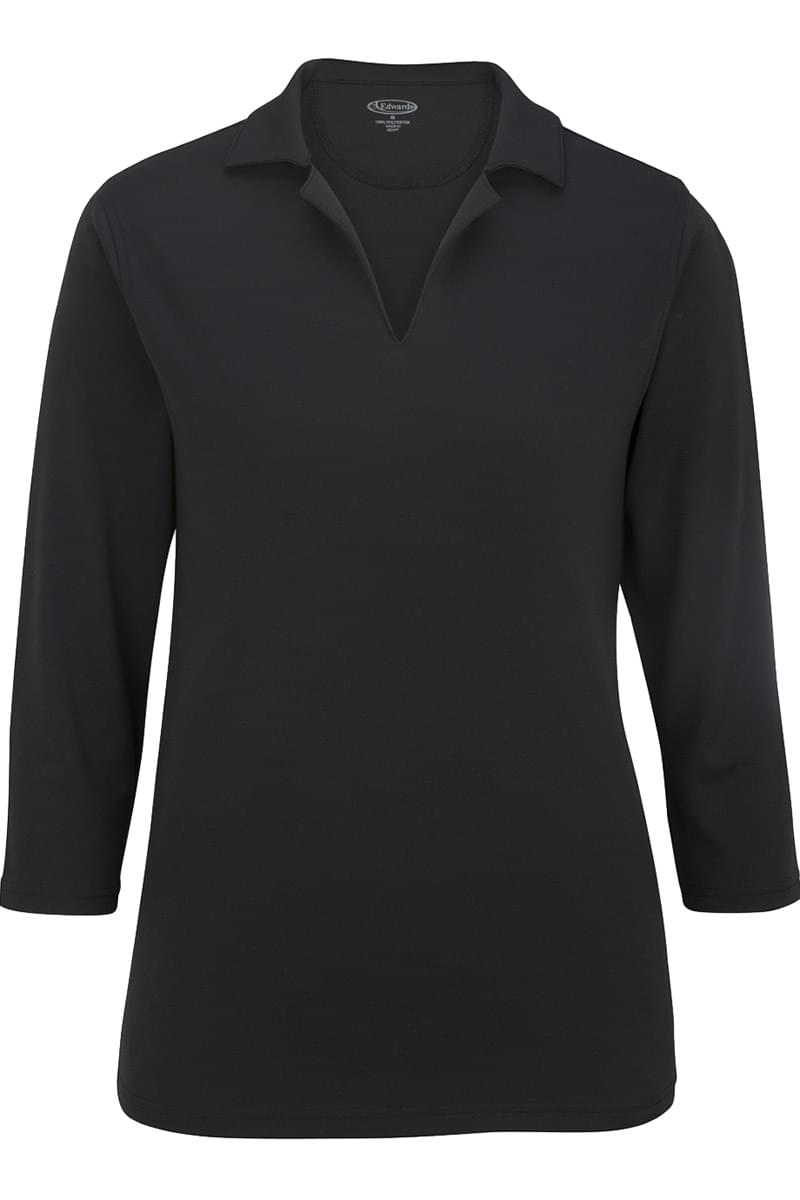 LADIES' PERFORMANCE FLAT-KNIT 3/4 SLEEVE POLO