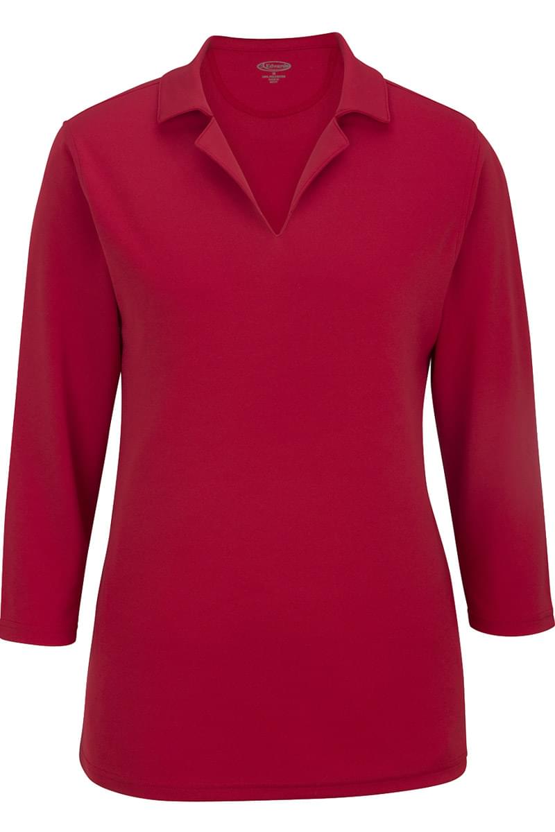 LADIES' PERFORMANCE FLAT-KNIT 3/4 SLEEVE POLO