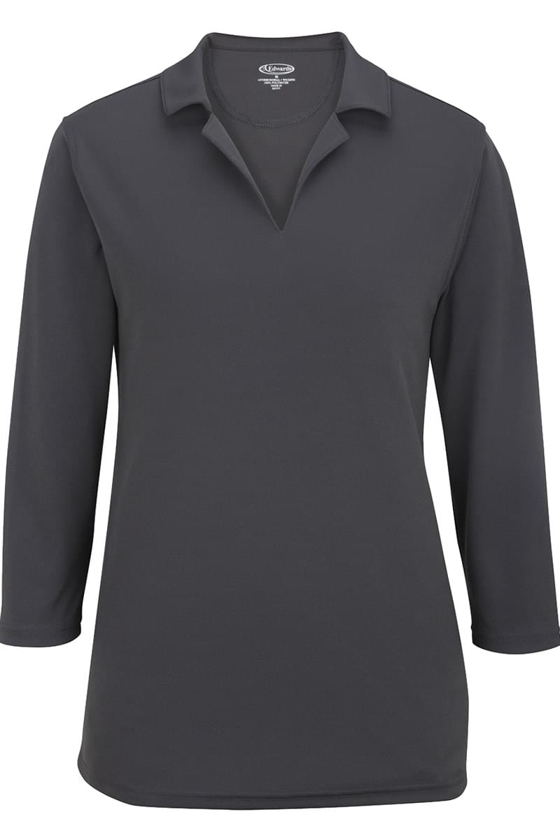 LADIES' PERFORMANCE FLAT-KNIT 3/4 SLEEVE POLO