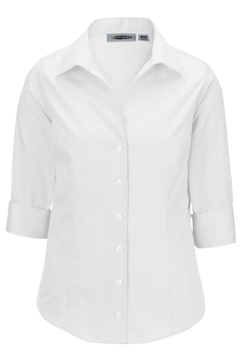 Ladies' Oxford Non-Iron Dress Blouse - 3/4 Sleeve