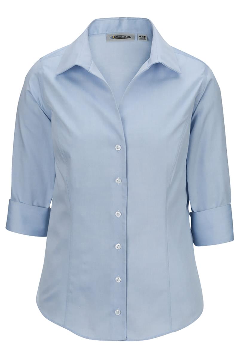 Ladies' Oxford Non-Iron Dress Blouse - 3/4 Sleeve