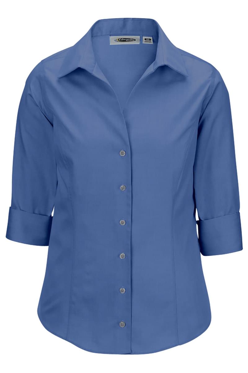 Ladies' Oxford Non-Iron Dress Blouse - 3/4 Sleeve