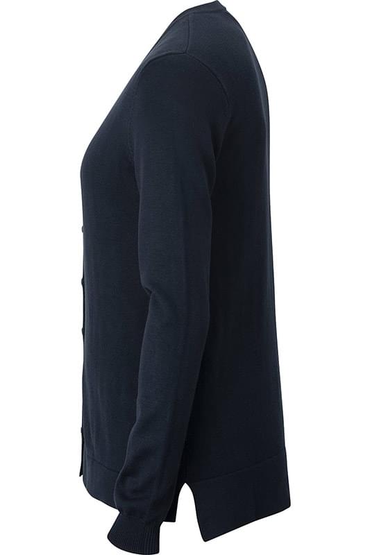 CREW NECK CARDIGAN WITH DROP TAIL