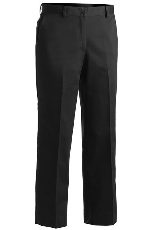 LADIES' BLENDED CHINO FLAT FRONT PANT