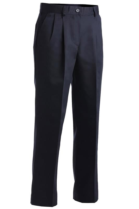 LADIES' BLENDED CHINO PLEATED PANT