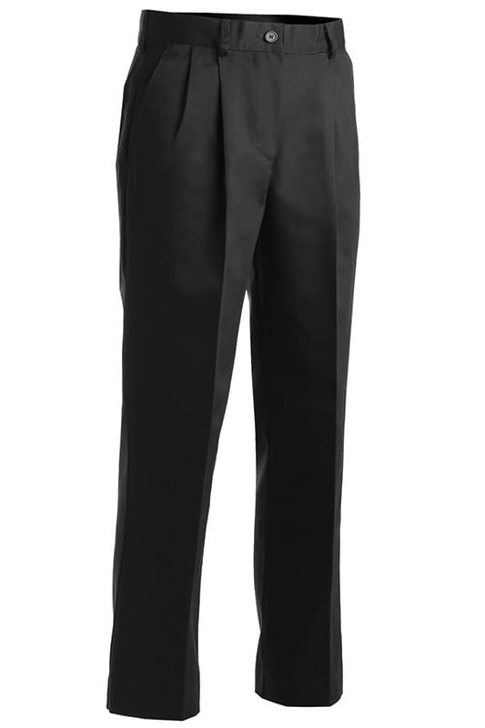 LADIES' BLENDED CHINO PLEATED PANT